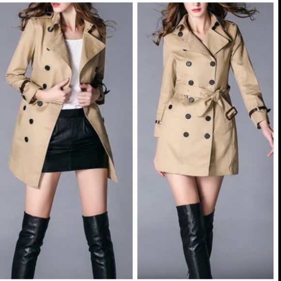 #07 Chic British Buckle Double Breasted Fabulous Trench Coat - Picture 2 of 4